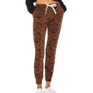 Monrow Classic Zebra Girlfriend Sweatpants Brown